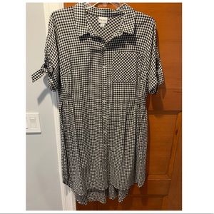 Black & White Buffalo Check Print Dress ✨ Size 2X